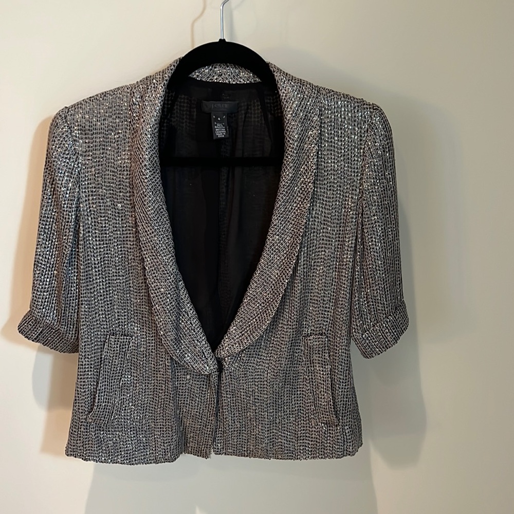 Jcrew Disco Sequin Jacket With Tuxedo Lapel - image 1